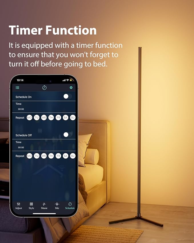 RGB Corner Floor Lamp, 65" Color Changing Modern Corner Lamp with APP Control, Modern LED Lamp with 16 Million Colors & Music Sync for Living Rooms, Bedrooms, and Gaming Rooms - Image 7