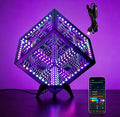 Infinity Hyper Cube LED Table Lamp - Infinity Mirror Light with 100+ Patterns, Music Sync, App Control, Night Light for Gaming, Party, Living Room, Bedroom Light Display and More (5 Inches) by Unknown