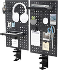 VIVO Black Clamp-on 20 x 24 inch Desk Pegboard, PP-DK24B | Steel Privacy Panel, Magnetic Peg Board, Office Accessory Organizer, Above or Under Desk Placement by Unknown