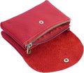 Genuine Leather Mini Change Wallet, Multifunction Zipper Pocket Key Credit Card Headset Lipstick Organizer (Red) by Unknown