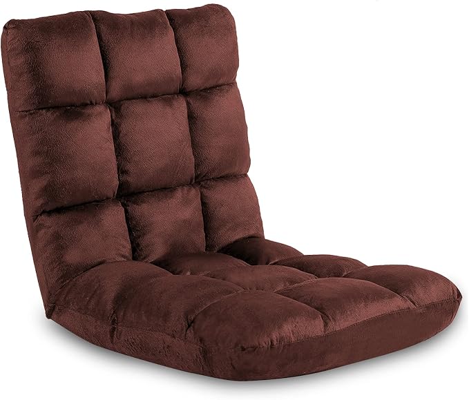 Indoor 5-Position Adjustable Floor Chair with Back Support Folding Padded Gaming Sofa Chair, Lounge Chair for Adults Video Gaming, Perfect for Meditation, Reading QL050-CO by FLOGUOR