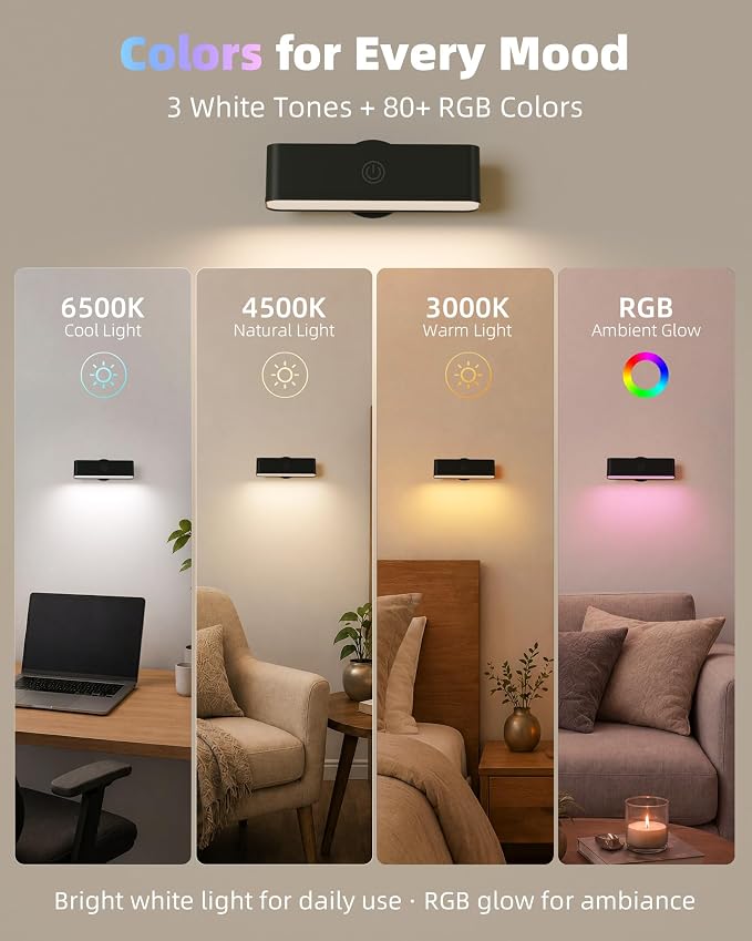 EZVALO Wireless RGB Light Bars, Rechargeable LED Mood Lights with Remote - Image 5