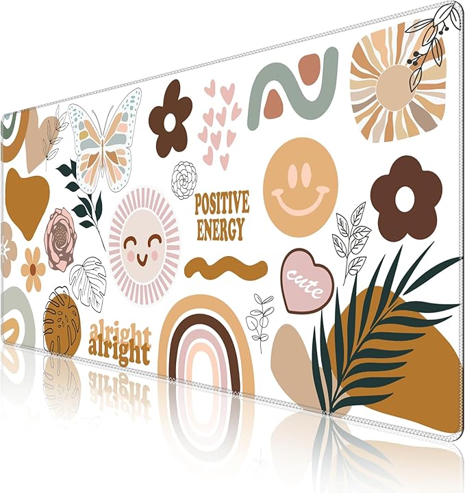 iCasso Desk Mat,Large Gaming Mouse Pad,XXL Desk Pad,Sticker | Stable Rubber Base Mousepad with Stitched Edges,Computer Keyboard Mat for Work Office Home by iCasso