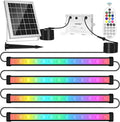 MEIKEE Solar RGBW LED Wall Washer Light 4 in 1, IP66 Waterproof Color Changing Solar Wall Strip Lights Bar with Remote, Flood Light for Outdoor Indoor Halloween Christmas Stage Lighting by MEIKEE