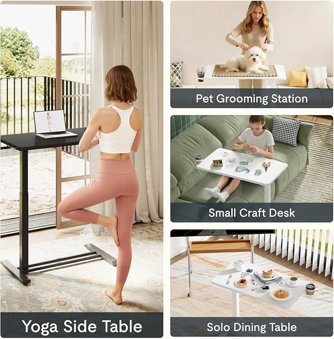 FLEXISPOT 32" Mobile Standing Desk Pneumatic Lift Computer Workstations - Image 8