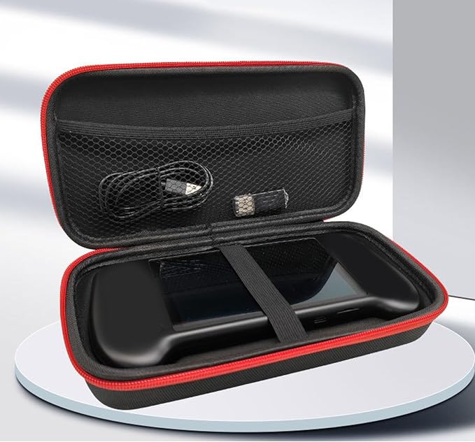 fosa Handheld Game Console Travel Bag, Retro Portable Storage Hard Carry Case with Ergonomic Handle and Mesh Storage Bag, for RG556 RG557 - Image 3