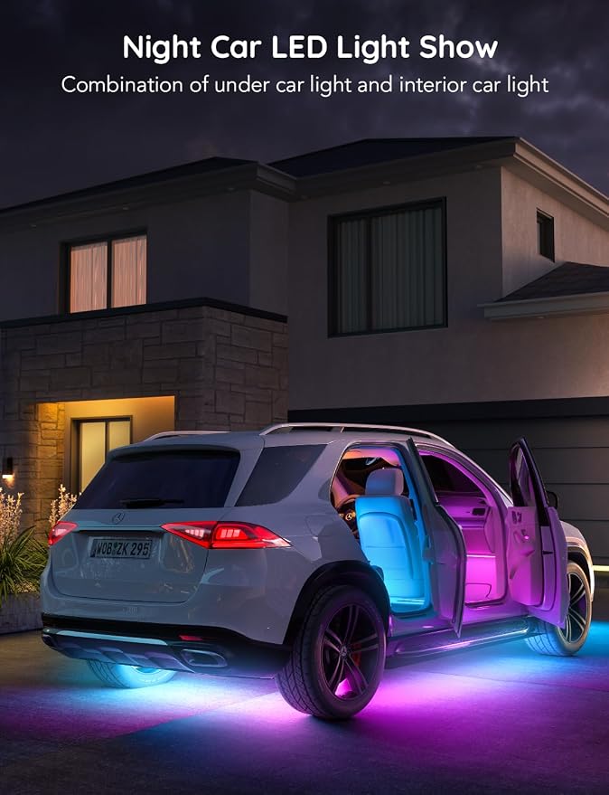 Govee Car LED Strip Lights, Smart RGBIC Interior Car Lights, APP Control - Image 8