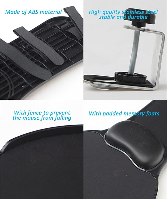 LL-COEUR Memory Foam Arm Support Wrist Rest for Table and Chair, Ergonomic Armrest Desk Extender, Multifunctional Computer Mouse Pad (Black) - Image 6