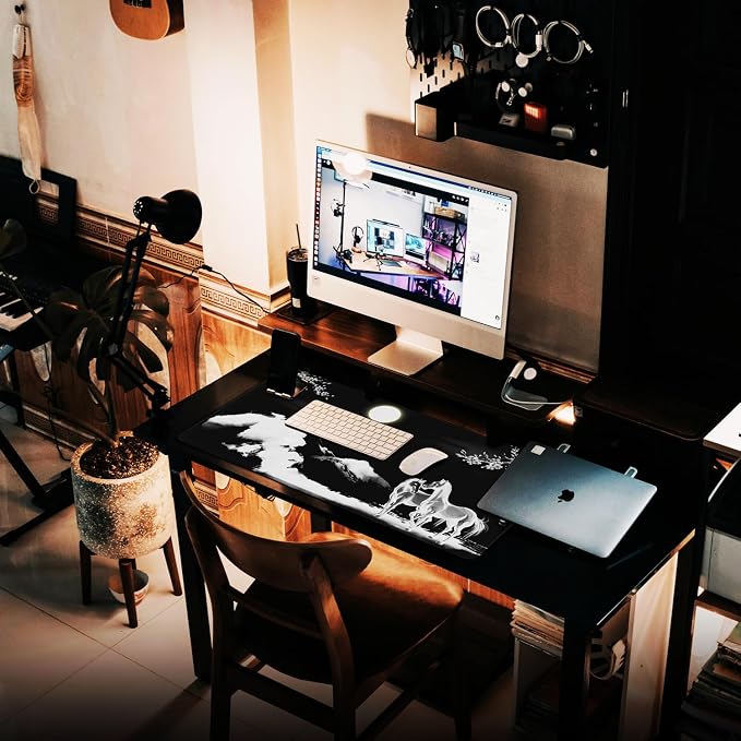 Large Mouse Pad, Waterproof Extra Large Mousepad with Stitched Edges, 31.5" x 15.7" Non-Slip Rubber Base Office Big Long Keyboard Pad for Office Gamer Home XXL, (Horse) - Image 6