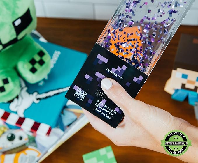Minecraft Multi-Nether Portal Glitter Motion Lamp | LED Light, Bedside Table Lamp for Desk | Home Decor Accessories and Room Essentials | Official Video Game Collectible | 12 Inches Tall - Image 4