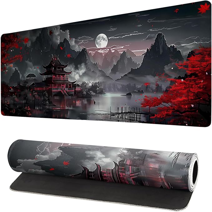 Extended Gaming Mouse Pad, Large Gaming Mouse Waterproof with Stitched Edges, Non-Slip Desktop Pad for Home and Office, Level Up Your 31.5x11.8 Inch… (Japanese Style) by Brecoy