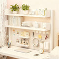 Clamp-on Desk Shelf Organizer with Pegboard,Black Desktop Bookshelf,Metal Dorm Desk Hutch,Multi-Purpose Countertop Storage Shelves for Home Office Dorm Gaming Desk(W - 23.6", White) by Unknown