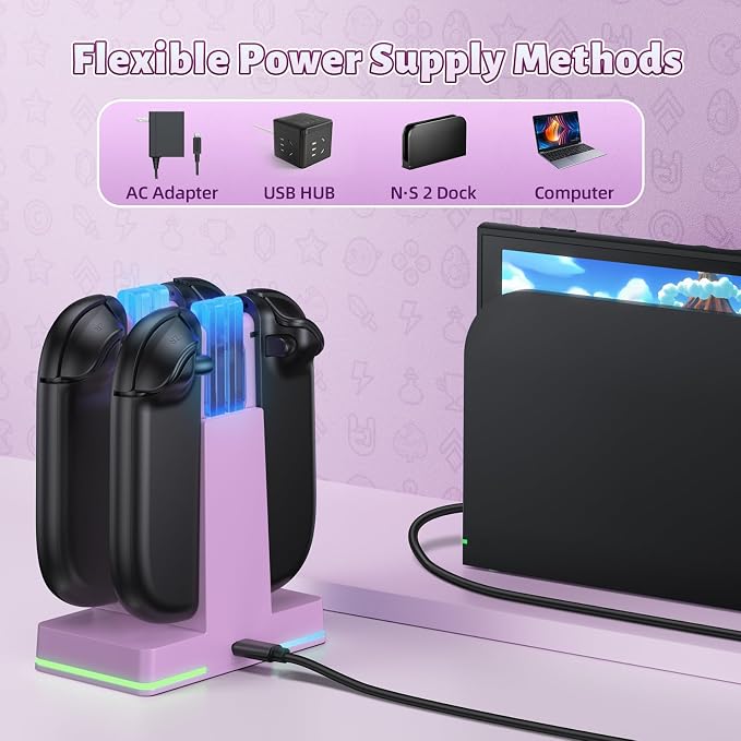 FASTSNAIL Switch 2 Controller Charger Dock for Nintendo Switch 2 for JoyCon - Image 7