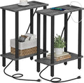 TUTOTAK Narrow Side Table Set of 2, Small End Table with Charging Station by ChoosetutotakFurnitureBuildYourCozyHome