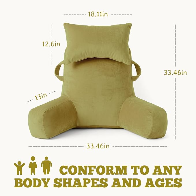 Reading Pillow for Bed,Back Pillow for Bed Sitting Up,Lumbar Support Pillow - Image 2