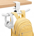 Geelin Bag Hook for Desk Table Heavy-Duty Backpack Hanger Clamp On Purse Holder Adjustable Under Desk Bag Hook for Headphones Handbag Hanger for Classroom Dorm Back to School (White) by Geelin