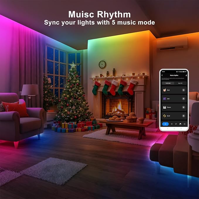 Tatazone 32.8ft Bluetooth RGB+IC COB Led Strip Light with App, Chasing COB Light Strip, Segmented Control, Music Sync, Color Changing Led Lights for Home Decor, Gaming, Cabinet, Desk - Image 4