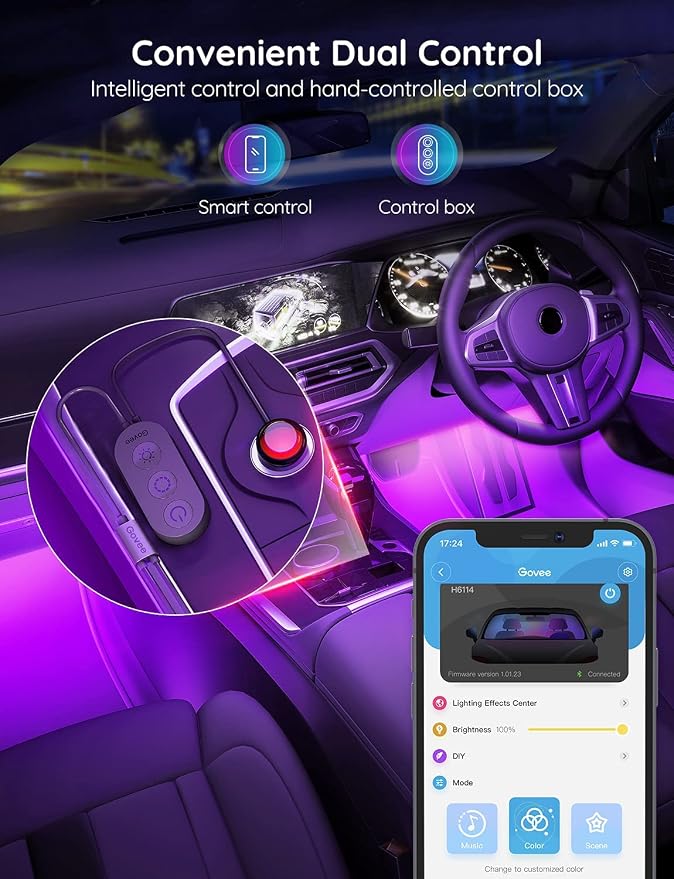 Govee Car LED Lights, RGB Smart Car Interior Lights, App Control - Image 7