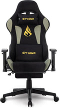 Symino Gaming Chair, High Back Ergonomic Office Chair with 2D Adjustable Armrests, 150° Recline, Breathable Faux Suede, Adjustable Headrest & Footrest for Home Office by Unknown