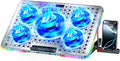 LIANGSTAR Laptop Cooling Pad, Laptop Cooler Gaming 5 Quiet Fans with Large Metal Plate for 12-17.3 Inch Fan Stable Stand, 4 Modes RGB Light, 7 Height & Adjust Speed, 2 USB Port & Phone Holder by LIANGSTAR