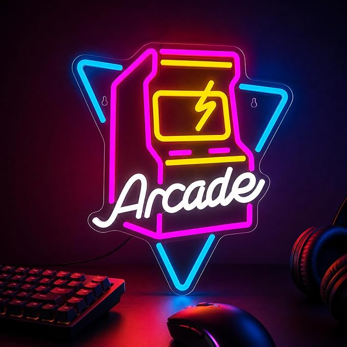 Arcade Game Neon Sign Gamer LED Neon Light for Game Room Wall Decor by Lurevia