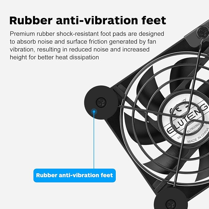 ELUTENG Dual Cooling Fan Whisper Quiet 80mm USB Fan 3 Adjustable High Speed - Image 6