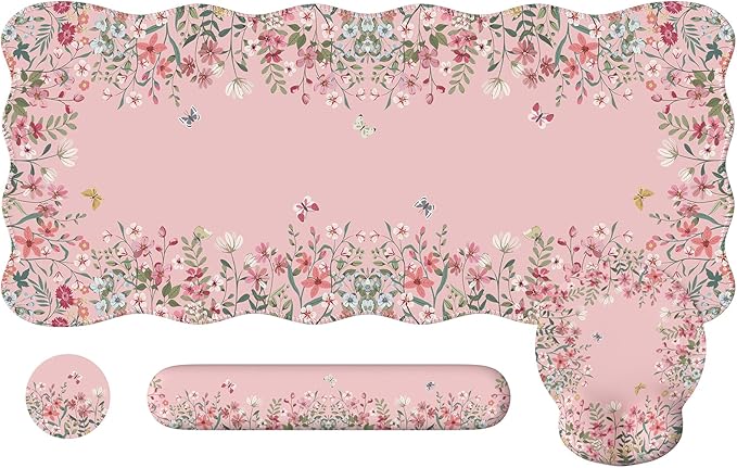 iCasso Pink Keyboard Mat 35.4"x15.7", Desk Protector for Classroom by iCasso