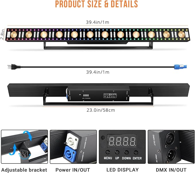 100W 264LED Stage Wash Light Bar for DJ Party - Image 7