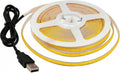 Ultra-Narrow 3mm USB COB LED Strip Lights Self-Adhesive, for Kitchen Cabinets, Bedroom, Gaming Desk (3000k Warm White, 2ft) by Unknown
