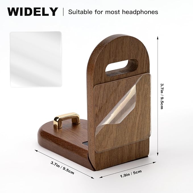 Wood Headphone Hanger Wall Mount Stand，Foldable Headset Holder Hook - Image 7