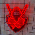 Red Ninja Led Neon Sign Light Pop art Neon Sign Led Light Up Sign Room Wall Decor Man Gaming Room, Kids Room, Bar Decoration, Birthday Party Gifts by sikooruledneonsign