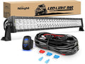Nilight LED Light Bar 32Inch 180W Spot Flood Combo Led Off Road Lights 12V 5Pin Rocker Switch LED Light Bar Wiring Harness Kit, 2 Years Warranty (ZH079), Clear,White by Nilight