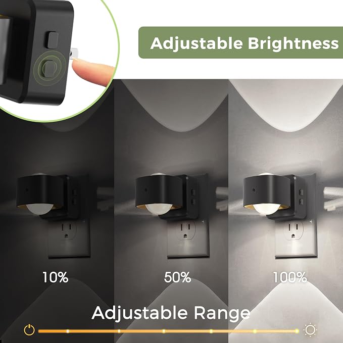 L LOHAS LED Night Light Projector, Night Lights Plug into Wall 3CCT 2 Pack - Image 3