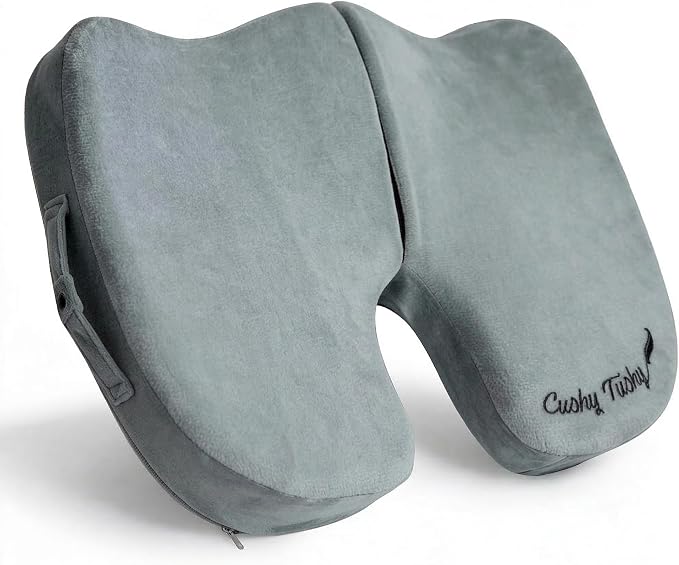 Cushy Tushy Premium Slim Foldable Travel Seat Cushion - for Relief of Lower Back, Sciatic, Butt and Tailbone Pain - for Home & Office Use, Perfect for Travel or Driving - Slim Coccyx Seat Cushion - Image 2