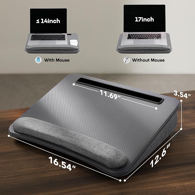 HUANUO Laptop Lap Desk with Cushion, Fit up to 15.6" Laptop, Gray - Image 3