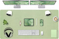 Bloss 47.2" x 24" Large Desk Mat, Leather Desk Mat, Large Mouse Pad + Keyboard Pad, Non-Slip Desk Mat Protector for Office, Home - Green by Bloss