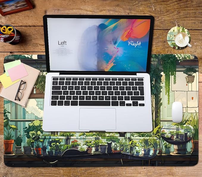 Kawaii Large Mouse Pad, 4 in1 Kawaii Extended Mouse Pad Set Desk Pad Easy Typing for Typing Office Game 35.4 x15.7 in - Cute Cat - Image 6