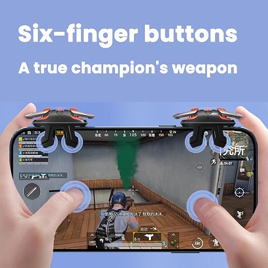 CyberFey Mobile Gaming 6 Triggers Phone Controller Gatillos para Celular for Gaming PUBG/Call of Duty, Compatible with Android & iPhone - Image 5