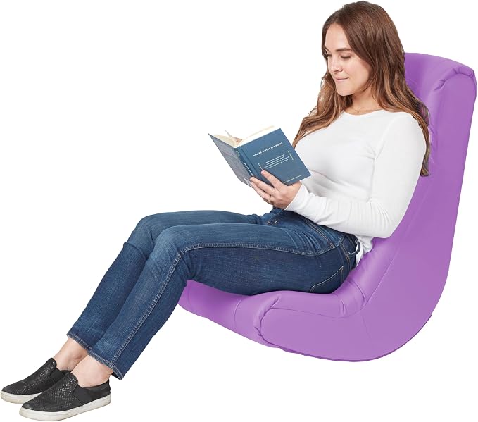 Factory Direct Partners Soft Tufted Floor Rocker - Cushioned Ground Chair for Kids Teens and Adults - Great for Reading, Gaming, Meditating, TV - Lavender, 10488-LV - Image 4
