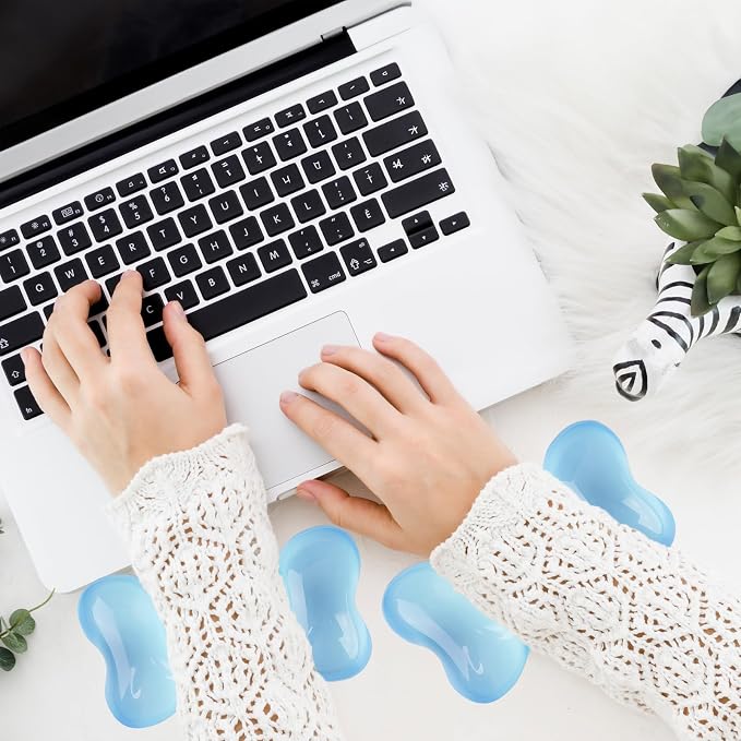 Gel Wrist Rest for Keyboard and Mouse Transparent Blue Bow Elbow Pad Cushion Ergonomic Cute Clear Cool Heart Mouse Wrist Pad Silicone Non-Slip Support for Computer Gaming Home Office Women Hand Pillow - Image 7