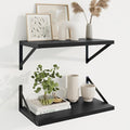Axeman Deep Floating Shelves, 18'' x 10'' Black Wall Shelves Set of 2 by Axeman