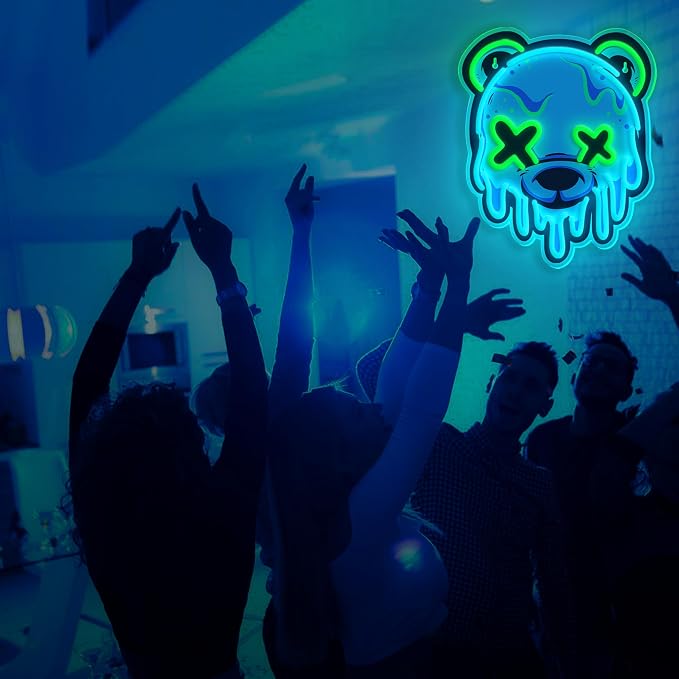 Ice Bear Neon Sign, Cool Led Sign for Wall Decor - Usb Powered, Adjustable Brightness Anime Bear Led Light for Bedroom, Bar, Pub, Party, Man Cave Decor, Unique Gift for Teenage Boys - Image 7