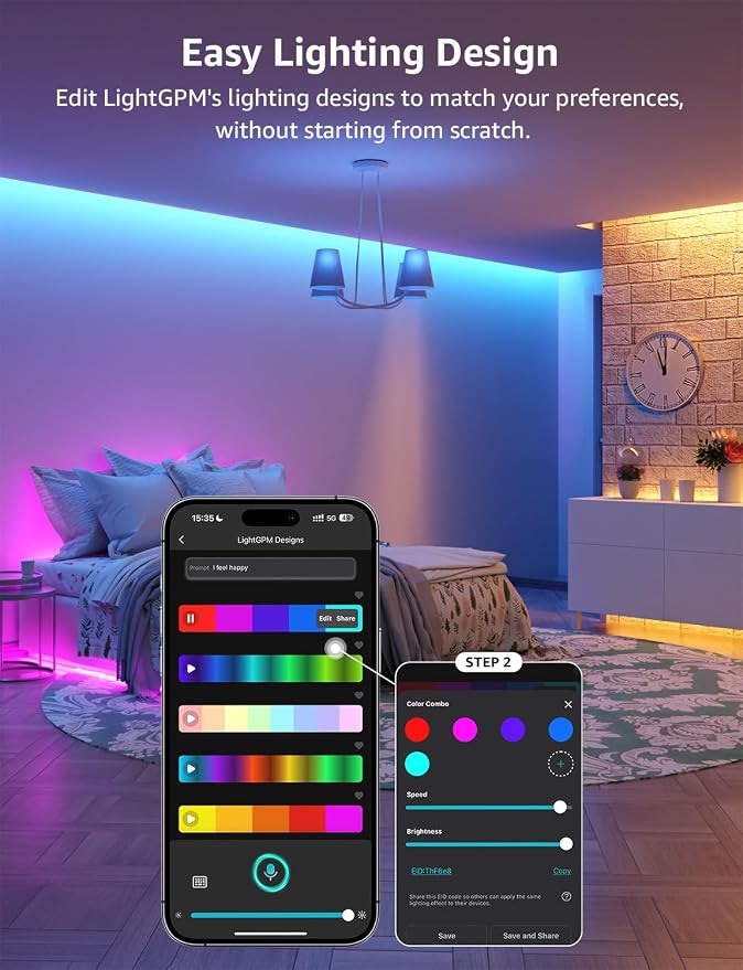 Lepro SE1 AI Smart LED Strip Lights 65.6FT RGB WiFi Bluetooth Lights - Image 7
