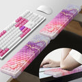 JIKIOU L-Shaped Desk Elbow Pad for Desk,Memory Foam Elbow Support Pad 2Pack | Massage Design, 14.9inch is 20% Longer for Comfort, Non-slip Rubber Base, Ergonomic Cushion for Pain Relief, Marble Pink by JIKIOU
