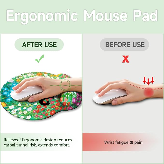 LIMKRIAN Black Cat Ergonomic Mouse Pad with Gel Wrist Rest, 9.8 x 8.6 in - Image 2