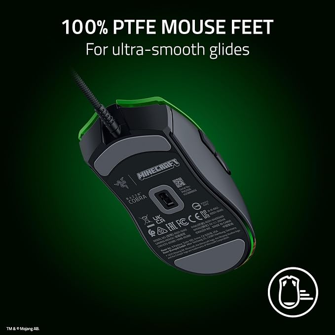 Razer Cobra Wired Gaming Mouse, 58g Lightweight, Minecraft Edition - Image 8