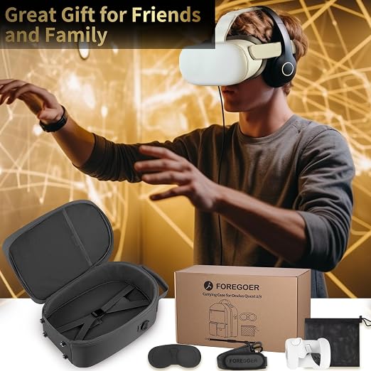 FOREGOER Carrying Case for Meta Quest 3/Quest 3S/Oculus Quest 2, Hard Travel Storage Case Compatible with Oculus Quest 3 Headset, Quest Pro, Touch Controllers Accessories, VR All-in-One Gaming Headset - Image 6