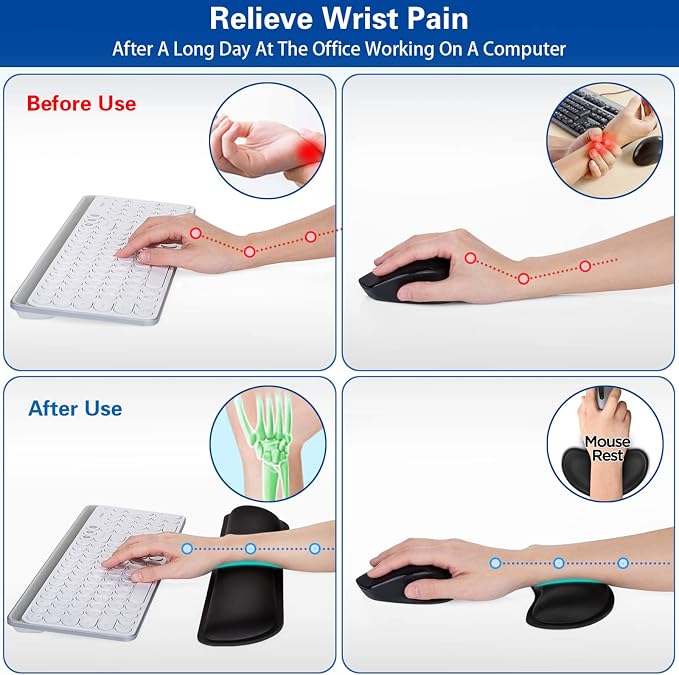 Keyboard Wrist Rest, Canjoy Ergonomic Wrist Rest Cushion Support Pad - Image 3