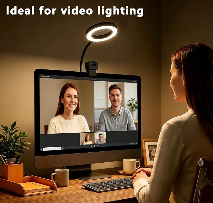 Ring Light for Computer Monitor,Suction Cup Small Desk Lamp for Office Home - Image 2