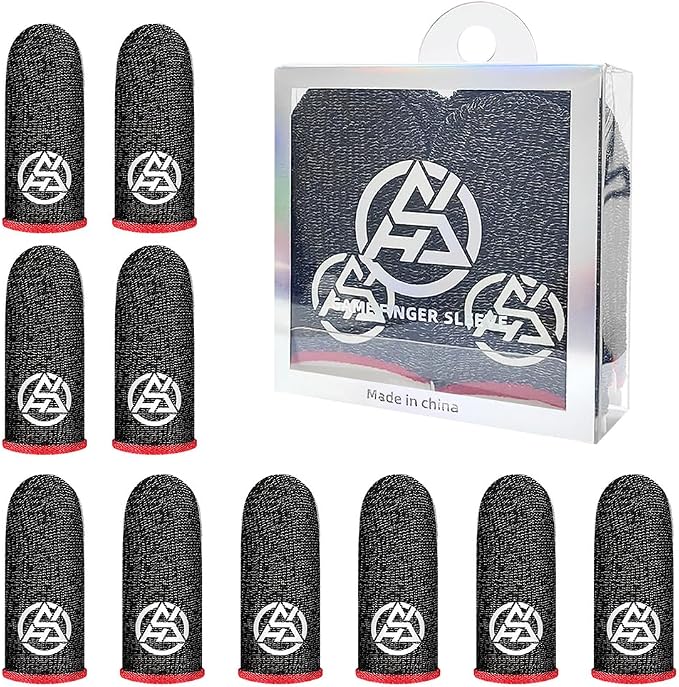 10-Pack Pro Gaming Finger Sleeves: Ultra-Thin 0.3mm Silver Fiber, High Sensitivity, Anti-Sweat & Breathable Thumb Cover Gloves for PUBG/COD - Fits Mobile Phone/iPad Tablet Touchscreen - Image 8